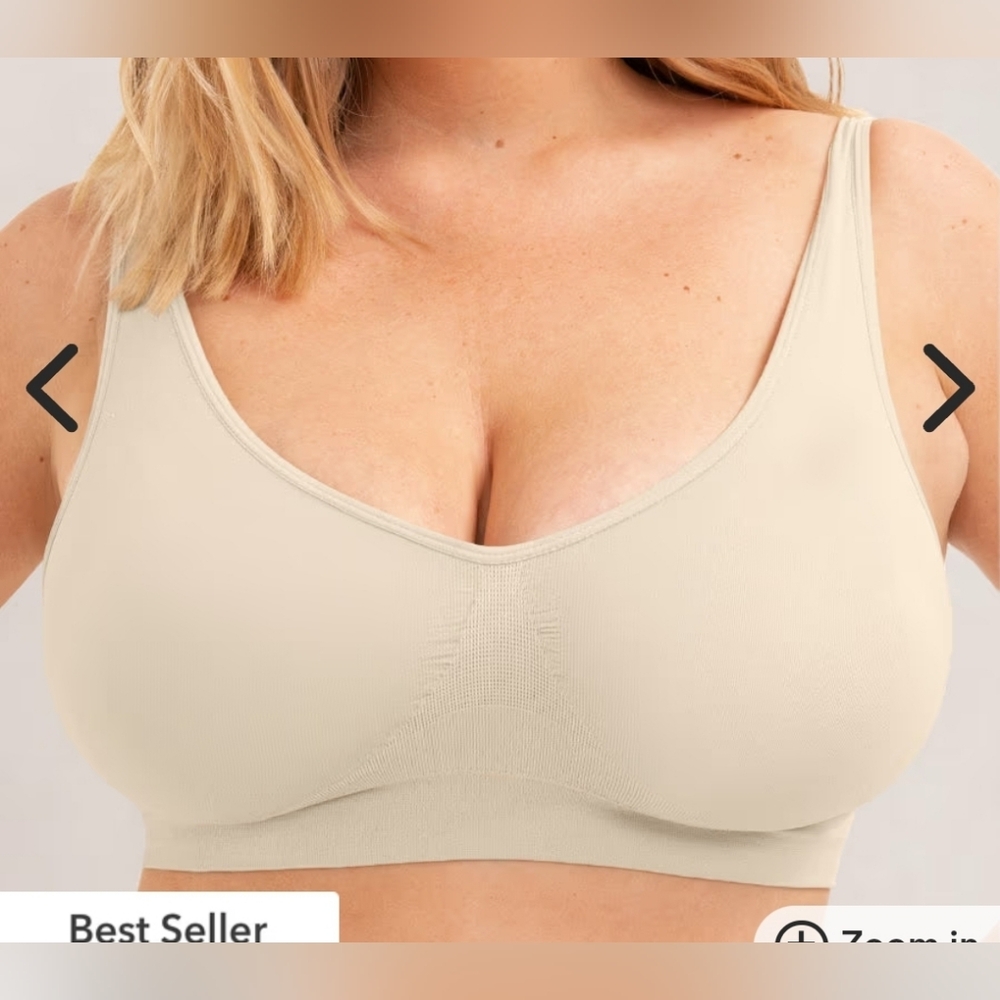 NWT Truekind Everyday Throw-on Wireless Bralette Bra Beige Seamless Size XS